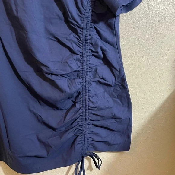 Wantdo L Workout Ruched Tunic Yoga Top Casual T Shirt Blue Antibacterial NEW - Picture 10 of 12